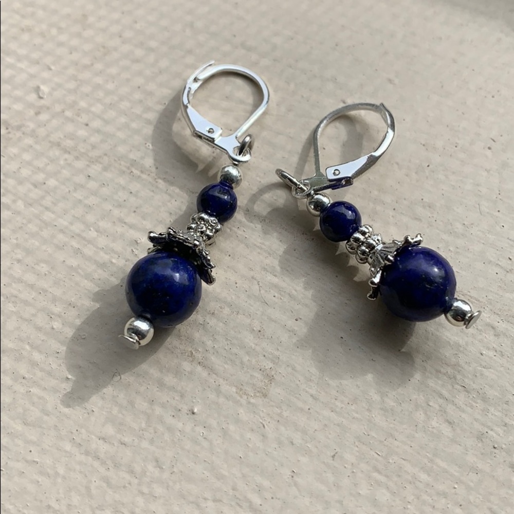 New! Beautiful Handmade Bold Blue Lapis Earrings